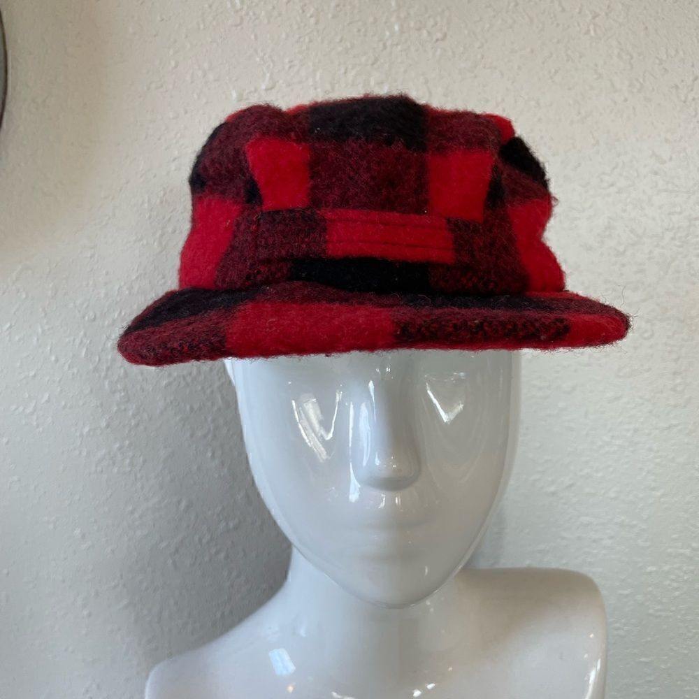 Vintage Buffalo Plaid Elmer Fudd Hunting Cap EUC